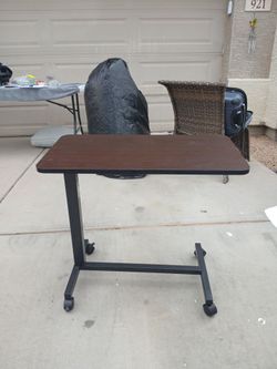 Adjustable hospital Rolling Overbed Table