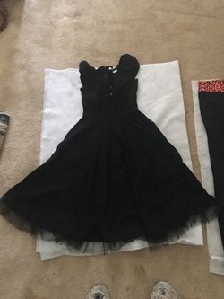 Black dress stretch material off shoulder wire once cute mesh at helm