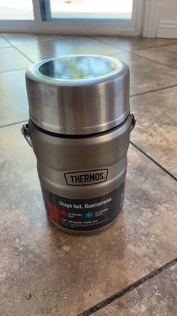THERMOS Stainless King Vacuum-Insulated Food Jar with 2 Storage Container Inserts, 47 Ounce, Matte Stainless Steel