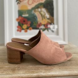 Gorgeous Blush Block Heel Mule