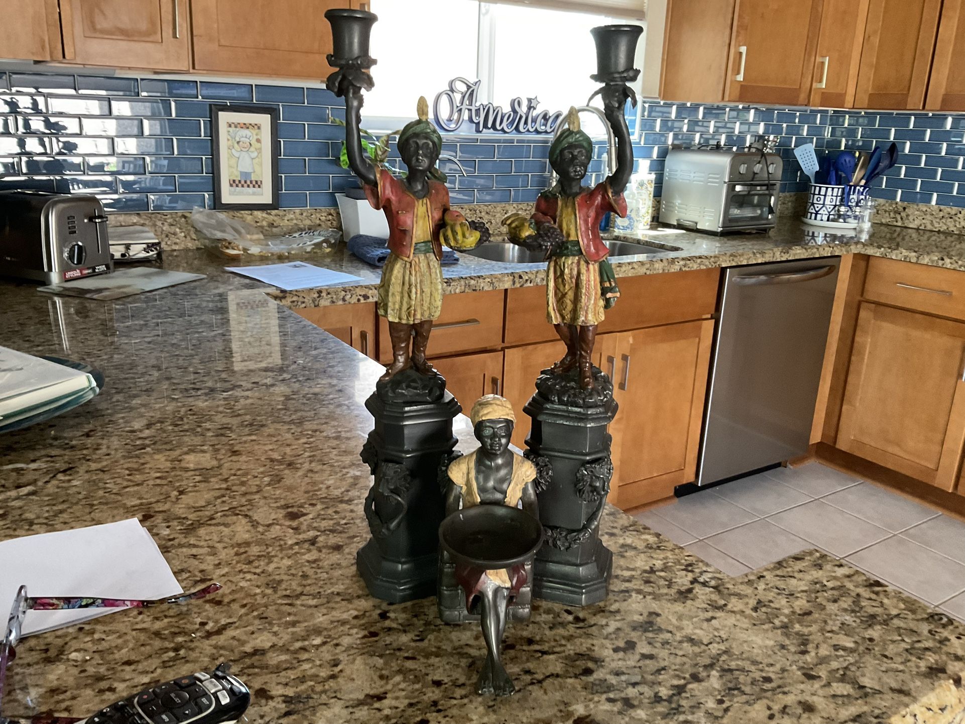 Antique Bronze Candlesticks