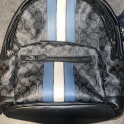 Large West Coach Backpack With Varsity Stripe