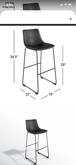Black Faux Leather Bar Stools
