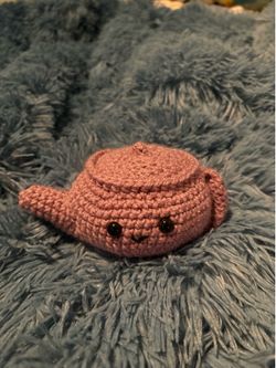 Cute Purple Teapot Plush handmade crochet