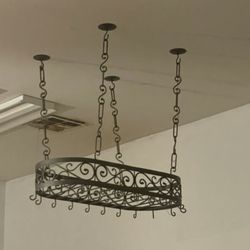 Hanging Pot Rack Hand  Forged Finish 