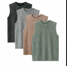Men's Oversized Tshirts Sports Vintage Heavy Cotton Tshirt Washed Loose Fit Athletic Tee Sleeveless Vest