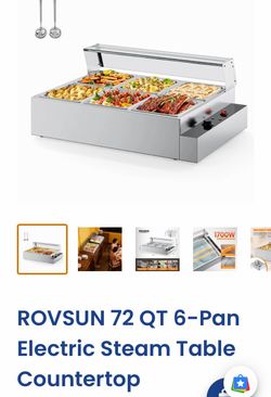 Commercial 6 pan electric food warmer counter top