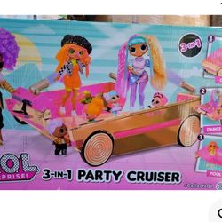 $30🏖🏖 LOL Surprise 3-In-1 Party Cruiser Car with Surprise Pool & Dance Floor 
