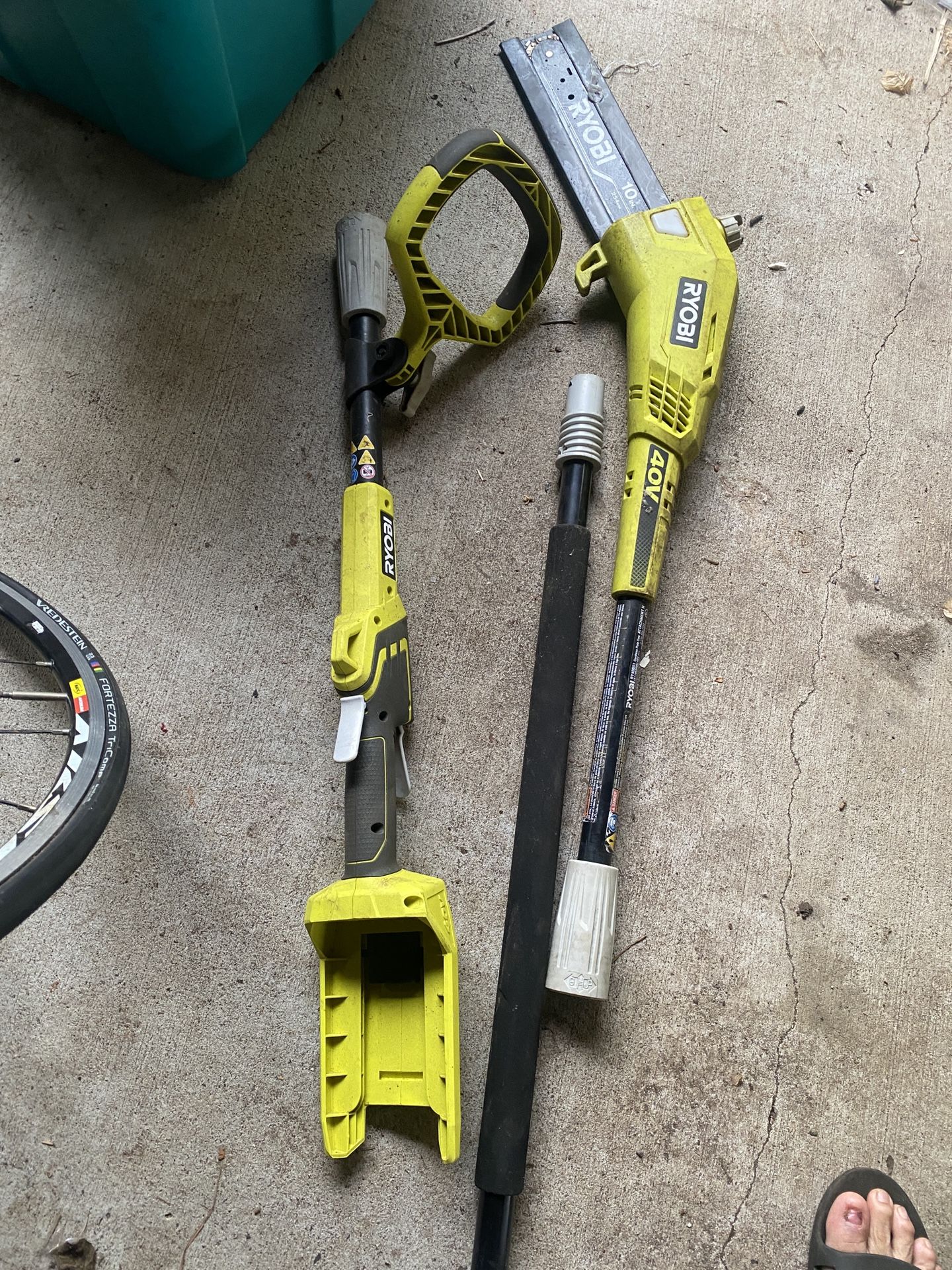 Ryobi 40V Cordless Pole Saw and Hedge Trimmer Attachments