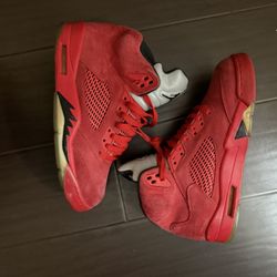 Retro Jordans 5 “red Suede “