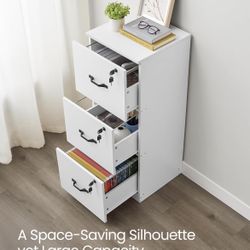 3-Drawer Vertical File Cabinet, Filing Cabinet for Home Office, Printer Stand, with 3 Lockable Drawers, Adjustable Hanging Rail, for A4 and Letter-Siz