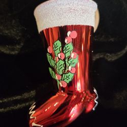 Vintage Hand Blown Glass Christmas Ornament 