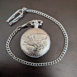 Silver Walking Liberty Half Dollar Coin Pocket Watch