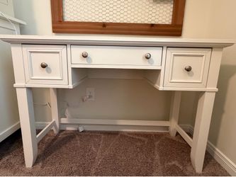Painted White Wood Desk or Vanity