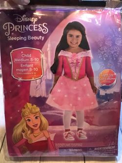 Disney Sleeping Beauty Girls Costume Lights Up Size Medium 8-10