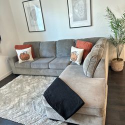 Grey Sectional Couch With Matching Ottoman 