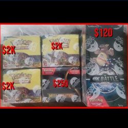 Evolving Skies Booster Boxes, Mega Evolutions Booter Box, Ex Battle Deck Case. Pokémon Cards