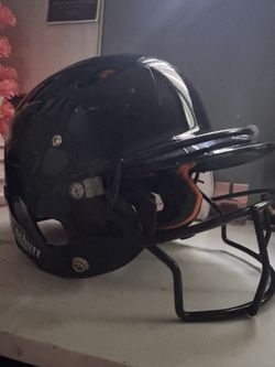 Helmet, Face Guard And Bat 