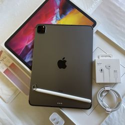 Apple iPad Pro 11” 2nd generation 128GB WiFi + Cellular / unlocked with keyboard and pencil 