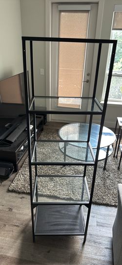 5-tier glass bookshelf