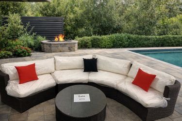 Patio furniture semicircular sectional