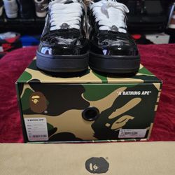 Bapesta Black And White Men Size 9