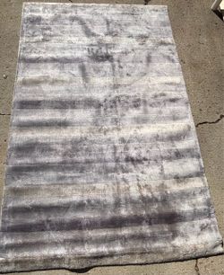 Value over $150 Gray Striped Area Rug like new
