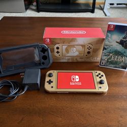 Nintendo Switch Lite - Hyrule Edition with Legend of Zelda: Tears of the Kingdom, Case, Memory Card