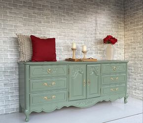 Sage Green Dresser - French Provincial - Sideboard - Buffet - Entertainment  Center - TV Console for Sale in Phoenix, AZ - OfferUp