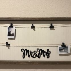 Rustic Photo Display Wall Frame w/ Clips