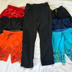Lot of 7 Pairs of Boys Size Small Lounge Pants & Active Shorts