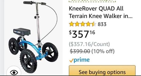 KneeRover QUAD All Terrain Knee Walker in Metallic Blue