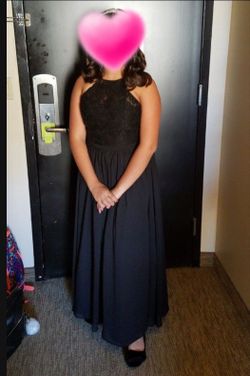 Black junior bridesmaid's dress
