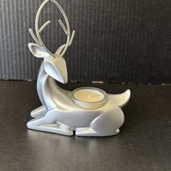 Yankee Candle Shimmering Forest Silver Reindeer Tea Light Candle