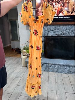 Free people silk and crochet dress
