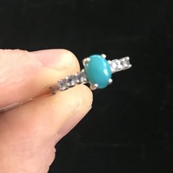 Sleeping Beauty  Turquoise & Tanzanite Ring
