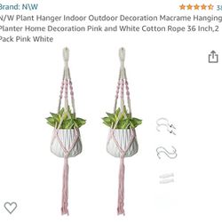 Two New With Tags Macrame Plant Holders