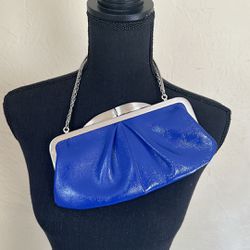 Hobo International Blue Leather Clutch 