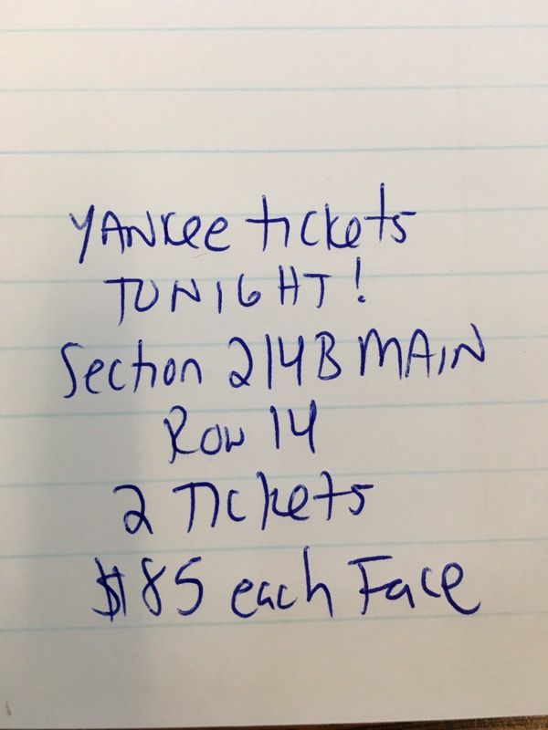 Tonight's game. Great seats great price