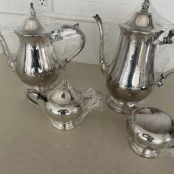 Wm Rogers & Sons Vintage Silver Plate Coffee Tea Set