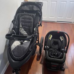 Graco Jogging Stroller with Matching Car Seat & 2 Bases