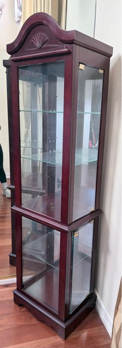 Wooden glass curio cabinet