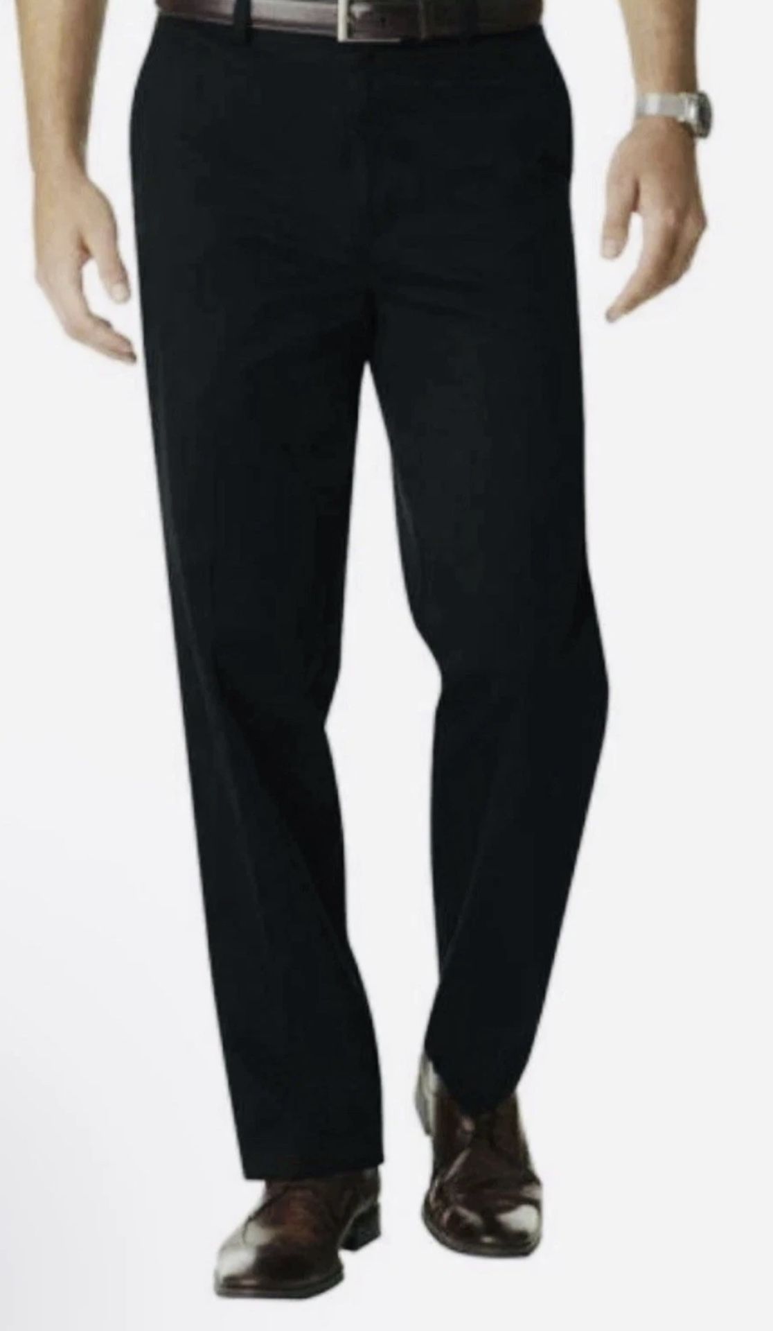 Dockers Men's D3 Signature Khaki Classic Fit Flat Front Pants Black 44x32