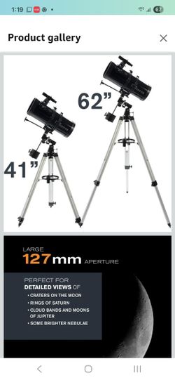 Celestron - PowerSeeker 127EQ Telescope - Manual German Equatorial Telescope for Beginners - Compact and Portable - Bonus Astronomy Software Package -