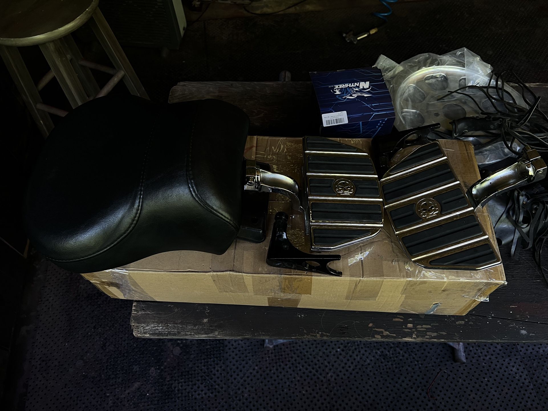 Harley Softail Passenger Seat And Floorboards $250 Screaming Eagle Exhaust $250 Front Wheel Tire Rotor $250