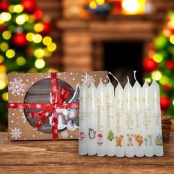 🕯️ Kit de 10 Velas Personalizadas – Especial Diciembre y 7 de Velitas 🎄