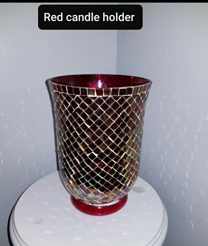 Red candle holder