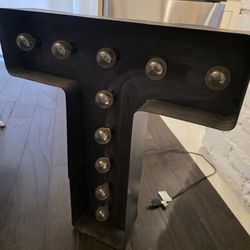 Metal marquee letter T