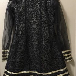 Black & Gold Leopard Print Handmade Costume Party DRESS Girls L or Womens XS