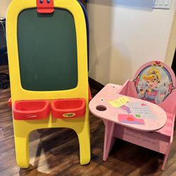 Kids Study Chair And Crayola White Board